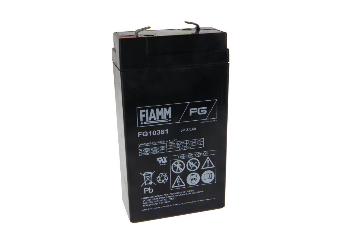 370638-1 FIAMM FG10381 Blei Gel Akku 6V 3800mAh 3,8Ah