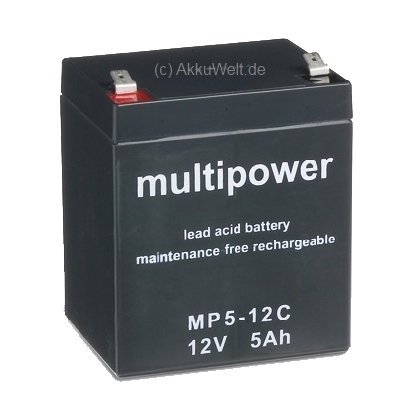 2934b-a Multipower MP5-12C Anschluss 6,3mm 12.0V 5Ah Flymo CORDLESS Mul