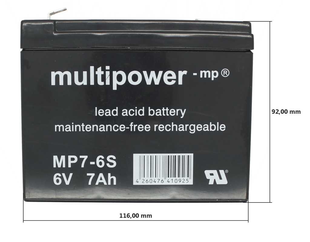 Multipower Blei Gel Akku MP7-6S WP7-6S Dynamis Lead-Line 7-6S