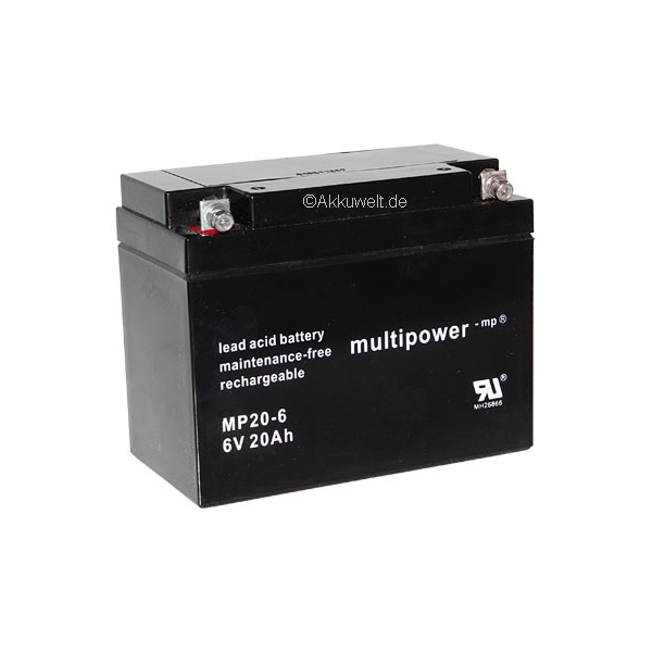 109265 Multipower Blei Gel Akku MP20-6 Anschluss M5 6V 20Ah
