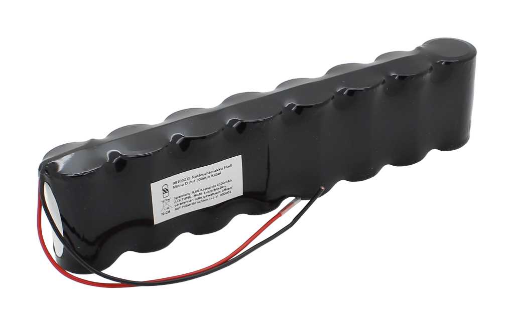 Ersatzakku für Notleuchten F1x8 Mono D mit 200mm Kabel 0,75mm² Notleuchtenakku