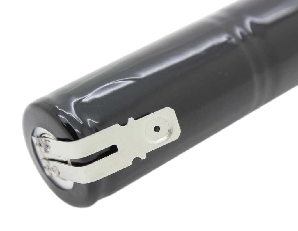 Ersatzakku für Notleuchten Ni-MH 6,0V 3000mAh L1x5 Sub-C mit Faston-Anschluss +6,3mm / -4,8mm Notleu