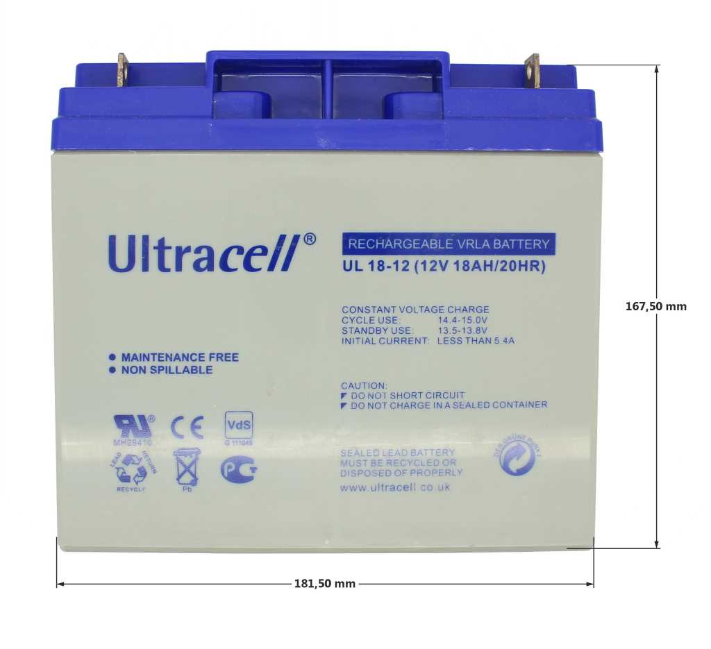Ultracell UL18-12 PB M5 Schraubanschluss 12V 18Ah Rasenmäher