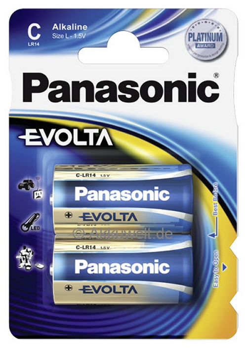 2_1954_lrg Batterie Panasonic Evolta LR14 C Baby 2er Blister 1,5V L AM2 MN14