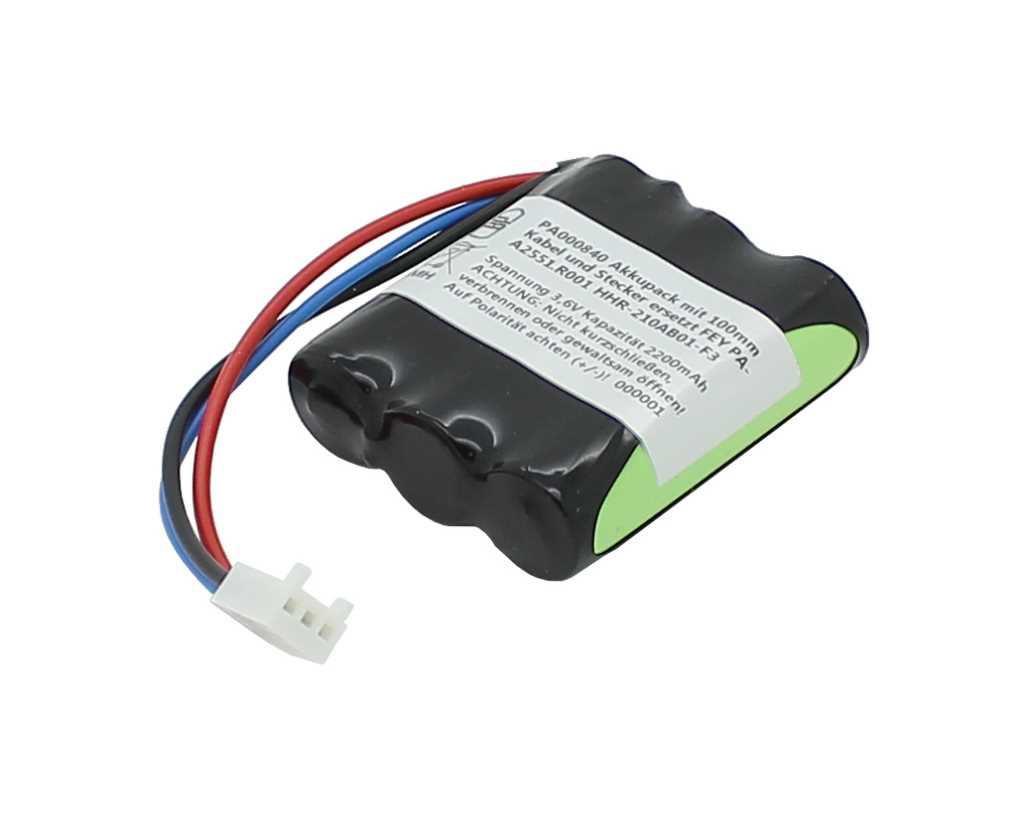 abbildung-bp-akkupack-nimh-3-6v-2200mah-mit-100mm-kabel-und-stecker-ersetzt-fey-pa-a2551r001-hhr-210ab01-f3-1 Akkupack für FEY PA-A2551.R001 HHR-210AB01-F3
