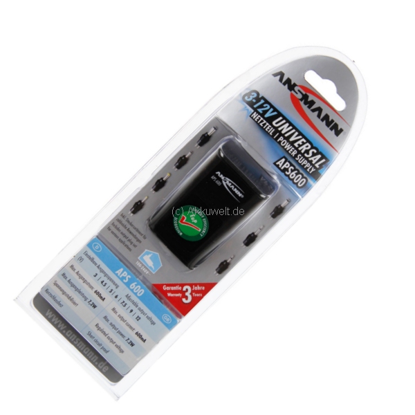 e86481e456e432024212d89c687e41a7 Ansmann Universal Netzteil APS 600 Traveller 3-12V