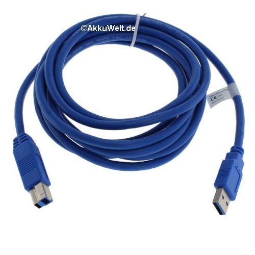 8008831 Drucker USB Datenkabel 3.0 Typ A auf Typ B - 3,0m - blau