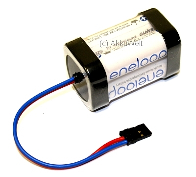 Eneloop Empfängerakku 4er-Würfel mit Graupner-Stecker