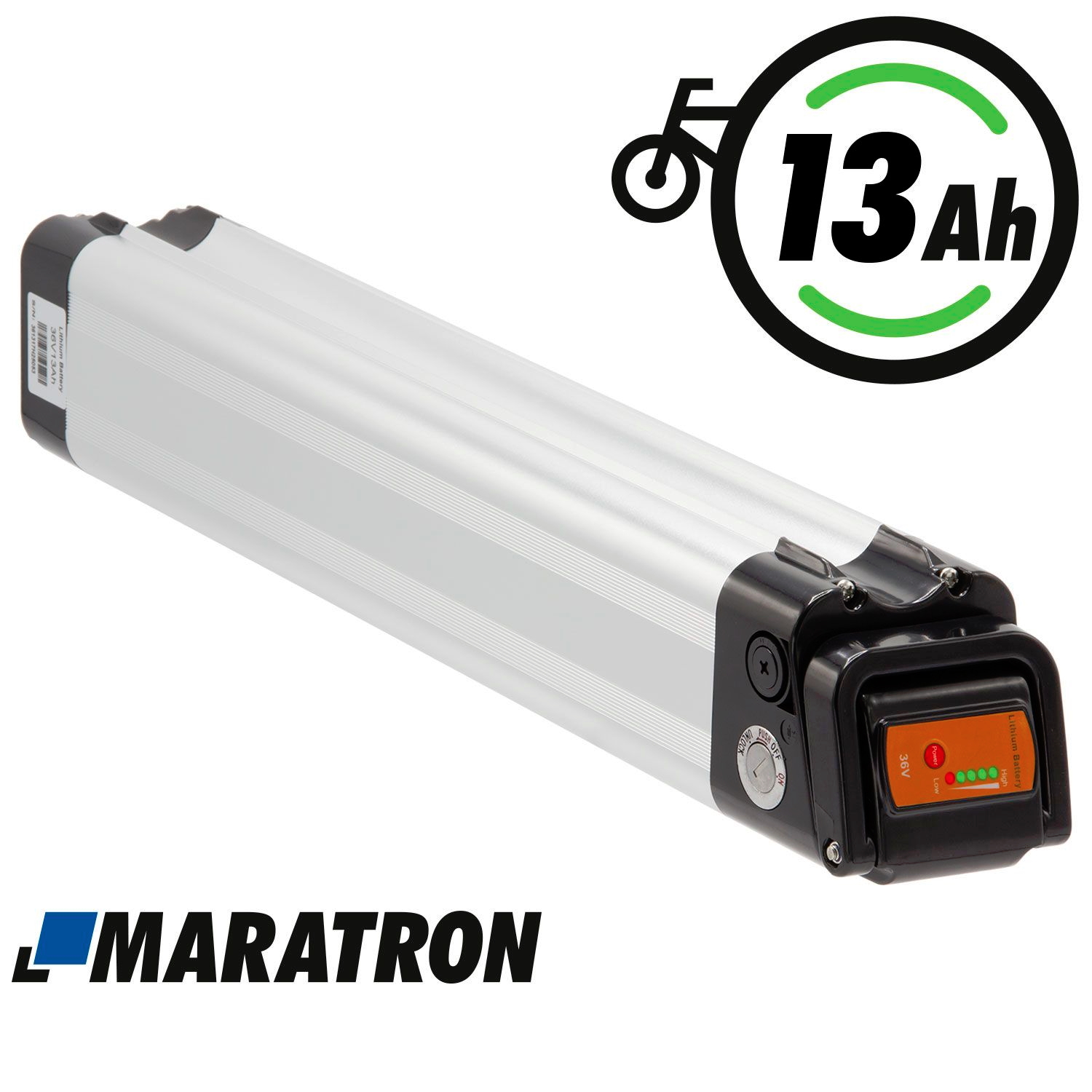 Maratron E-Bike Ersatzakku für "Silver Fish Long" XH370 – 37V / 13Ah (Lange Bauform)