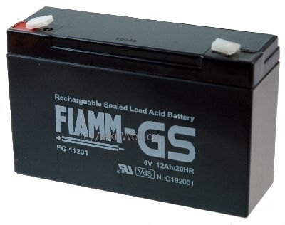 786b-a Blei Gel Akku Fiamm FG11201 PB IJ6-12HR 6V 12Ah Flamm