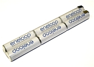 Eneloop Säulenakku 2x3 AA Mignon 7,2V 6 Zellen Pack