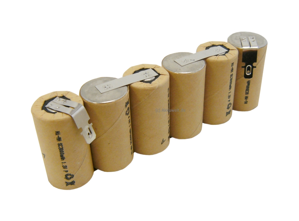 12131008 Ersatzakku für Frankonia Taschenlampe Sub-C Zellen Ni-MH 7,2V 3000mAh