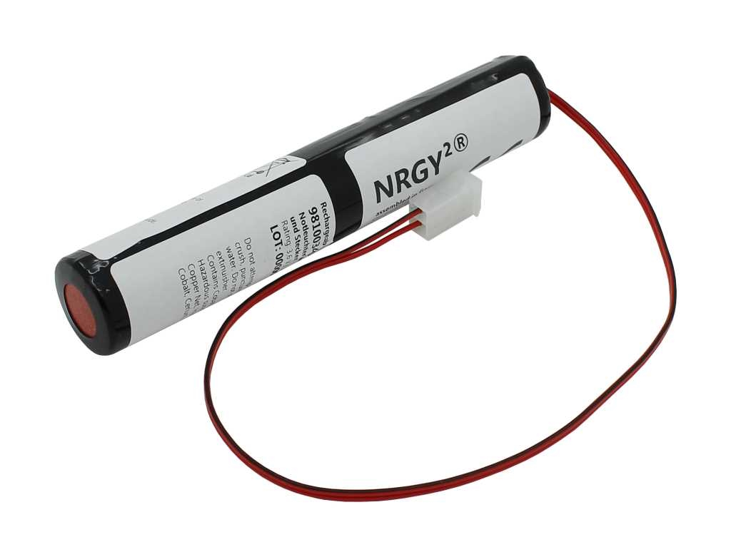 98100340 Ersatzakku für Notleuchten L1x3 Sub-C mit 300mm Kabel und Stecker Notleuchtenakku