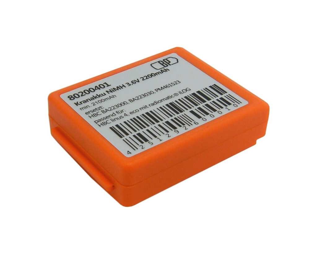 Ersatzakku HBC Radiomatic FUB06N BA223 BA223000 BA223030 BA223031 Kransteuerung Keynote Linus 4 Mic