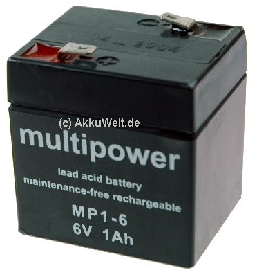 2_4647_lrg Multipower Blei Gel Akku MP1-6 6V 1Ah 1000mAh