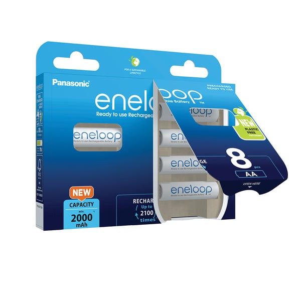 8014661_1-1 Panasonic Eneloop Mignon AA LR6 Ni-MH 1,2V 8er Blister