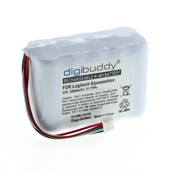 8004313570cfa6d43393 Ersatzakku für Logitech Squeezebox Ni-MH 10 x AA Zellenblock