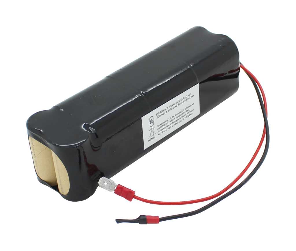 abbildung-bp-akkupack-nimh-16-8v-2000mah-sub-c-mit-200mm-kabel-und-faston-stecker-faston-stecker-6-3mm-1 Akkupack Ni-MH 16,8V 2000mAh Sub-C mit 200mm Kabel und Faston-Stecker Faston-Stecker 6,3mm