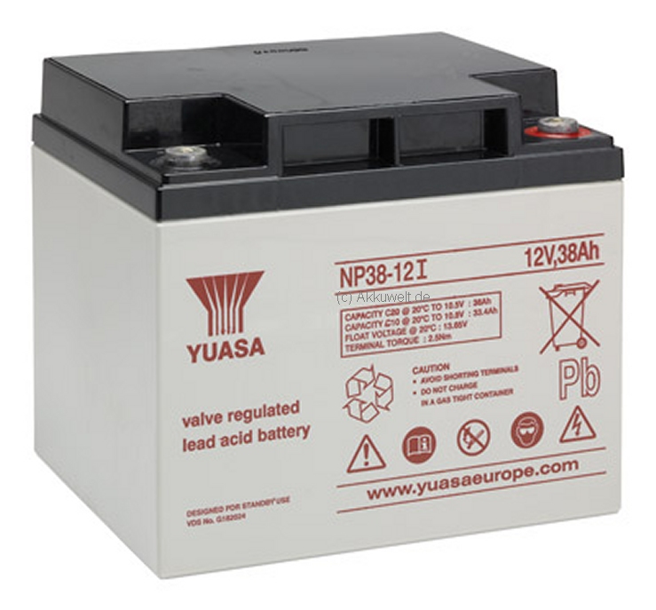 Bleigel-Akku für Yuasa NP38-12I A98386 VdS 12V 38Ah