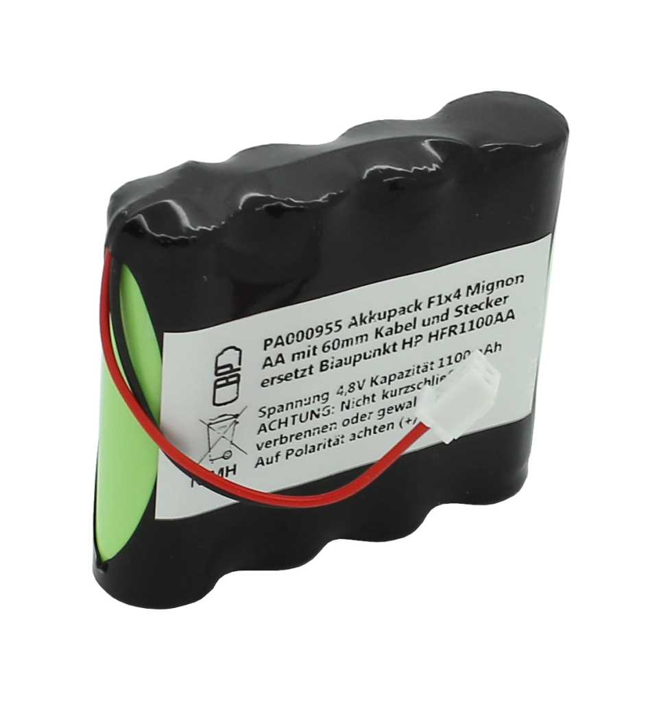 abbildung-bp-akkupack-nimh-4-8v-1100mah-f1x4-mignon-aa-mit-60mm-kabel-und-stecker-ersetzt-blaupunkt-hp-hfr1100-1 Akkupack für Blaupunkt HP HFR1100AA 802311042H Home Prosafe 2745