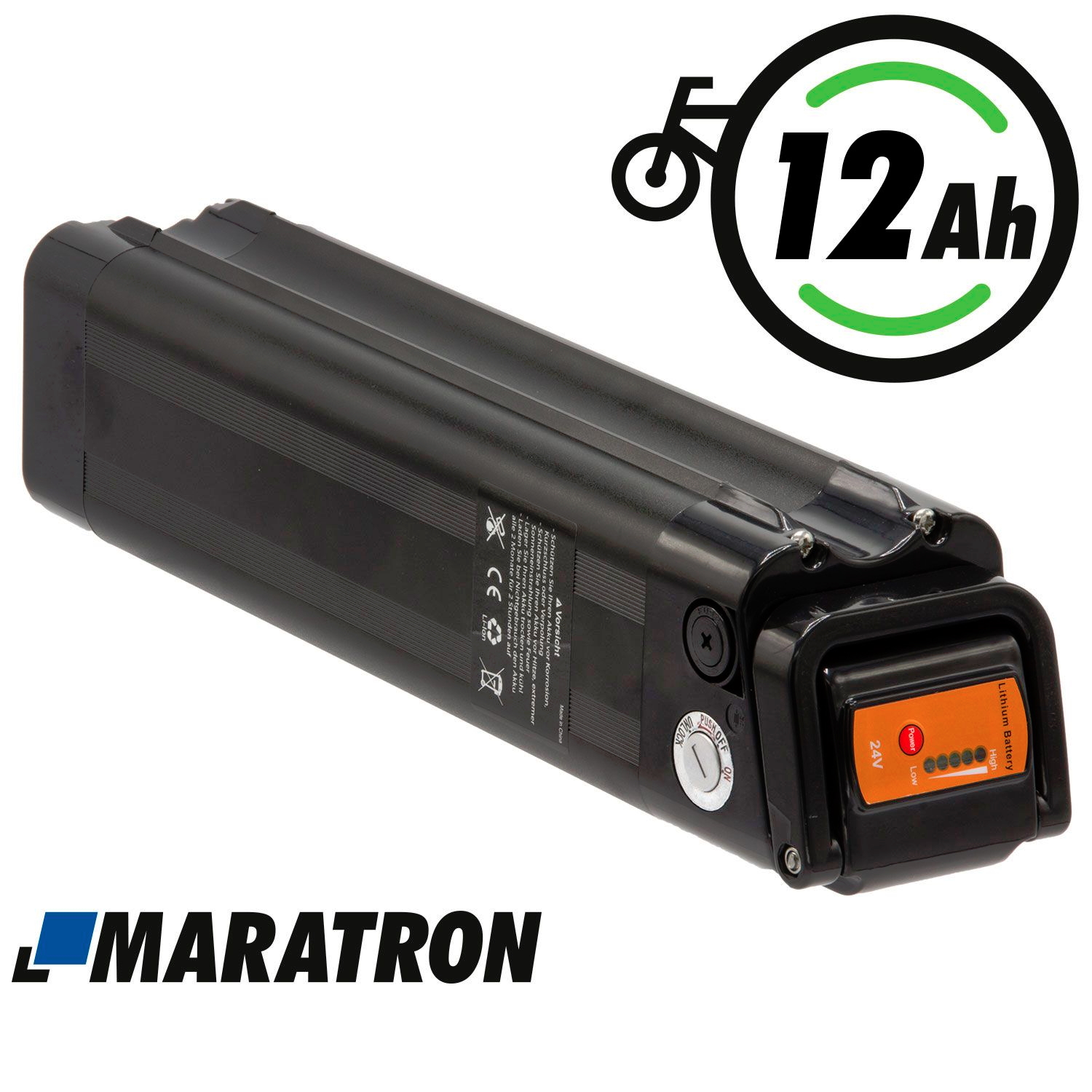 Maratron E-Bike Ersatzakku für "Silver Fish" XH259 – 25,9V / 12Ah – schwarz