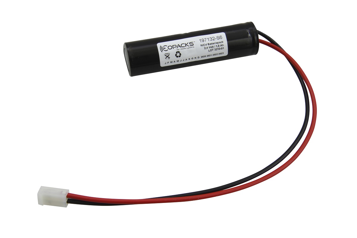 Ersatzakku für Notleuchten L1x2 Sub-C mit 200mm Kabel und CGM2 Stecker ELUBAT swiss 275 602 KRMT 23/