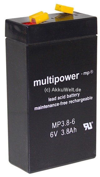 Multipower Blei Gel Akku MP3.8-6 6V 3800mAh 3,8Ah