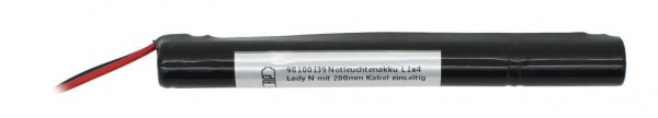 Ersatzakku für Notleuchten L1x4 Lady N RPower NiMH4805 mit 200mm Kabel einseitig Notleuchtenakku