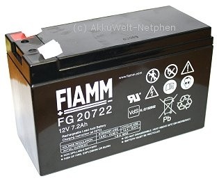 Original Fiamm FG20722 Anschl. 6,3mm, PB 12V 7,2Ah