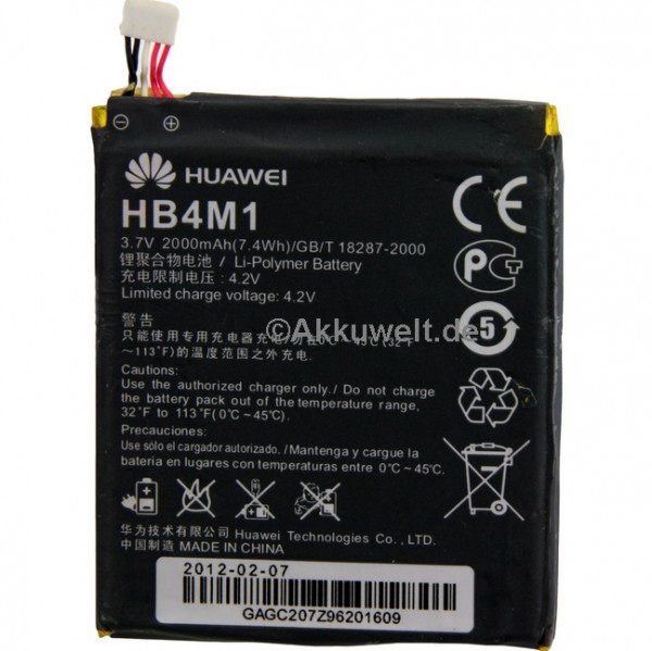 Originalakku für Huawei HB4M1 Ascend P1 U9200 Spark S8600 u8600 HB4M1