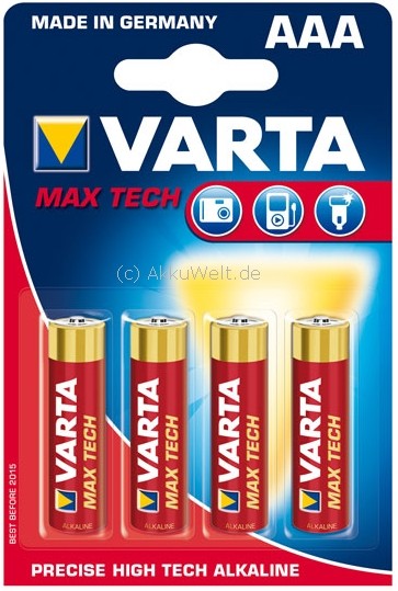 Varta 4703 Maxi-Tech Micro AAA für Personenwaagen BigStep Window vocal Medisana PSM Medisana PS 460