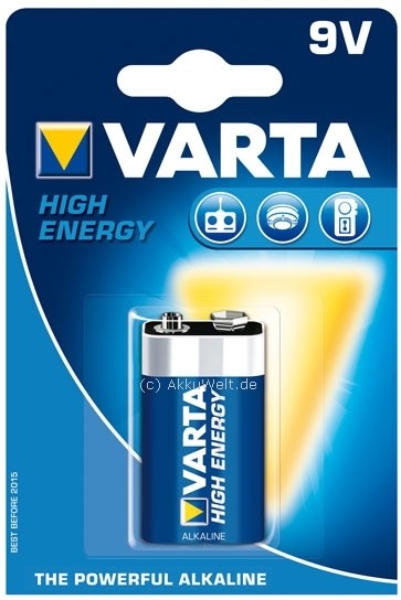 Varta E-Block 9V 4922 6LR61 6AM6 High Energy für Sprechenden Messbecher Jug