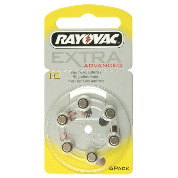 Rayovac Extra Advanced R10AE V10AT Hörgerätebatterie Zn-Luft Typ 10 PR70