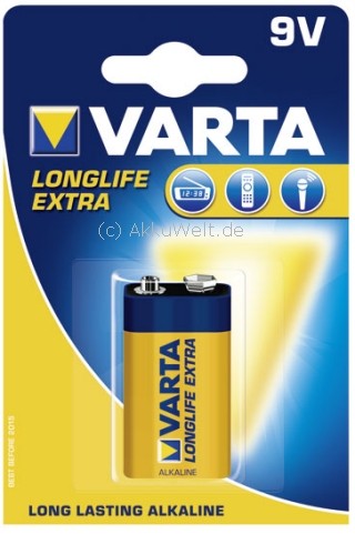 Varta E-Block 9V 4122 6LR61 6AM6 Longlife Extra