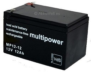 Multipower MP12-12B PB für Nebelgerät Smoke Scotty II Bluetooth Soundsystem AEG BSS 4823