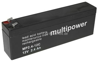 Multipower MP2.4-12C 12V 2,4Ah zyklenfest Likorall Deckenlift