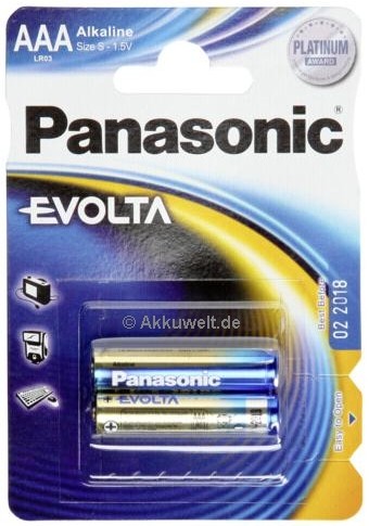 Batterie Panasonic Evolta LR03 Micro AAA 2er Blister 1,5V Size S
