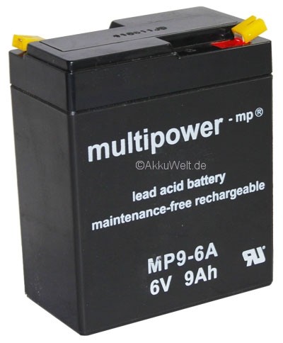 Multipower Blei Gel Akku MP9-6A u.a. für Fisher Price / Power Wheels