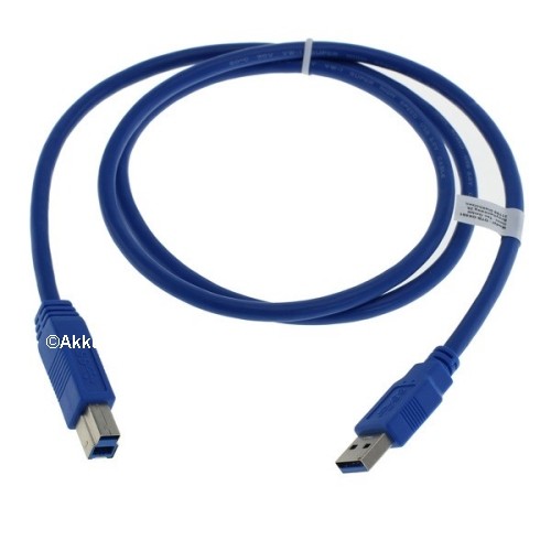 Drucker USB Datenkabel 3.0 Typ A auf Typ B - 1,0m - blau