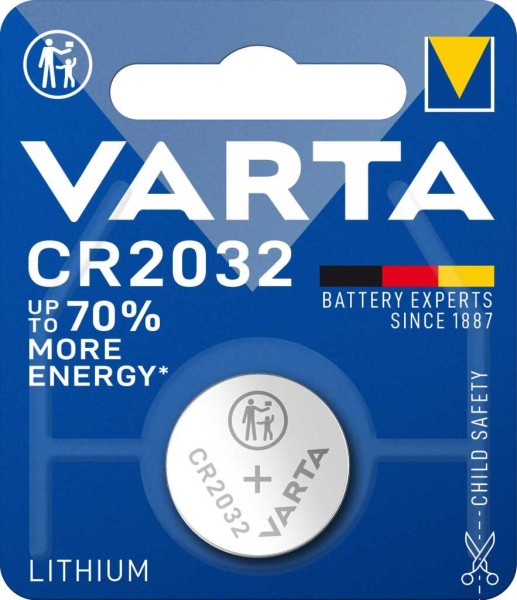 Varta Batterie CR2032 CR-2032 Lithium für Personenwaagen Beurer Design GS 21 ELITE Medisana PSW Hand