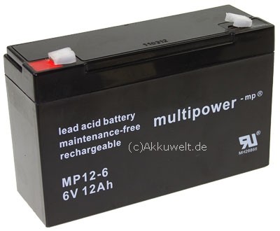 Bleigel-Akku Multipower MP12-6 6V 12Ah