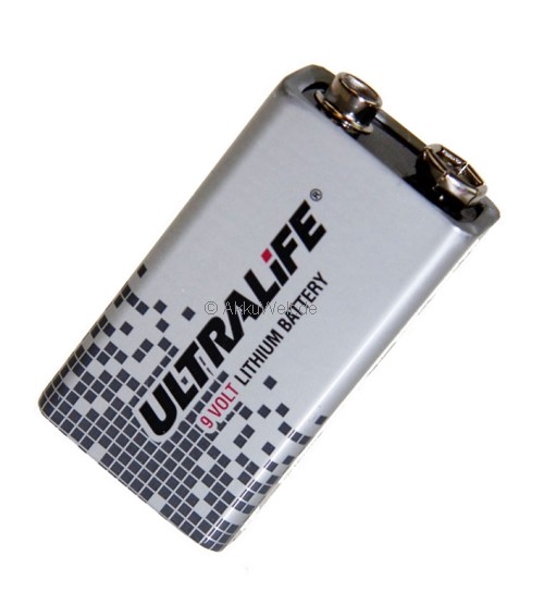 Ultralife Batterie 9V 9 V 6AM6 E-Block U9VL für Rauchmelder 1200 Prüfgerät Ableitstrommessung SECULI