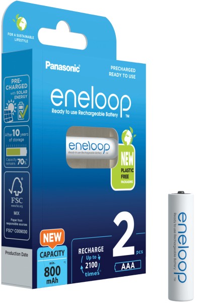 Panasonic Eneloop Micro AAA für Dect Telefone HR-4UTG 1,2V 2er Blister