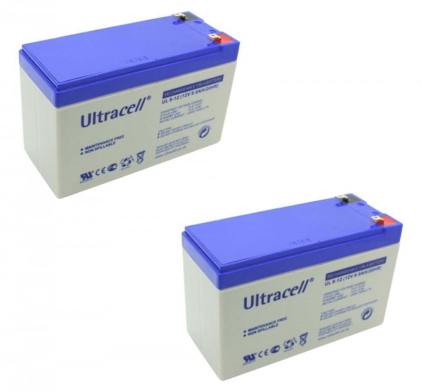 2x Original Ultracell Bleigelakku für APC USV Smart-UPS 750 Notstrom 12V 9,0Ah